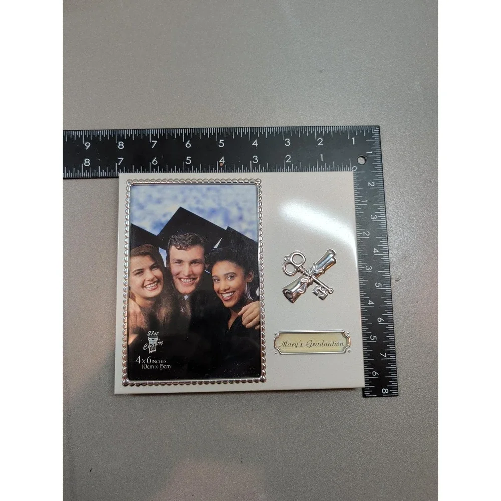 21st Century Gifts Mary's Graduation 4x6 Silver Tone Photo Frame Beaded Edge